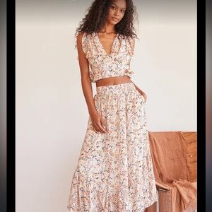 Free people floral skirt set size M